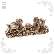 Пара черепах-драконов на монетах со слитком